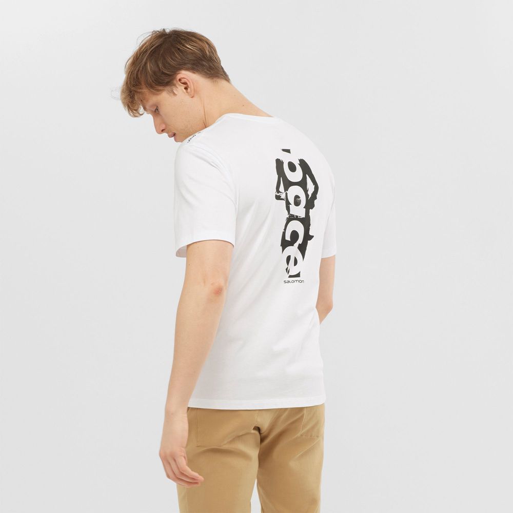 SALOMON OUTLIFE GRAPHIC PACE SS M Philippines - Men's Tee Shirt - White | 197082-WRC